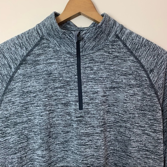 [Under Armour] Women's Heather Gray Quarter Zip Long Sleeve Loose Pullover Top - Picture 2 of 9